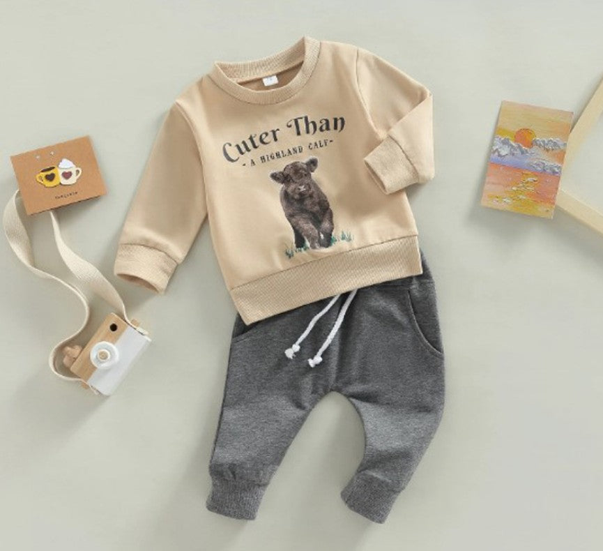 Conjunto de Sweater Estampado y Calzas Casuales