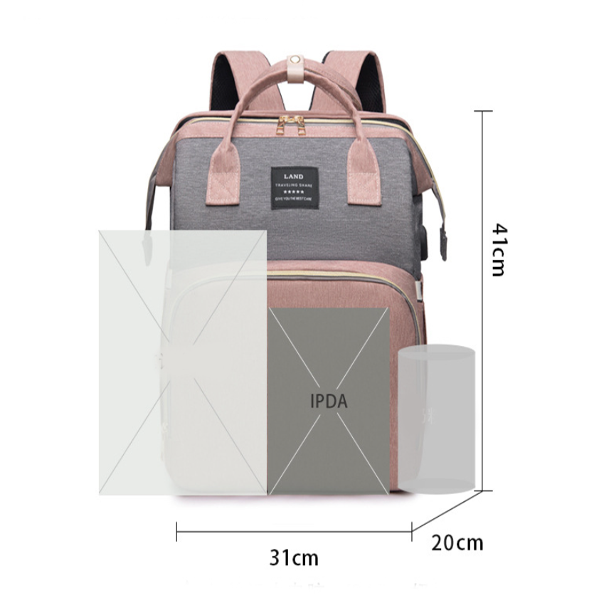 Mochila Maternal Multifunción 3 en 1 con Cuna Extensible