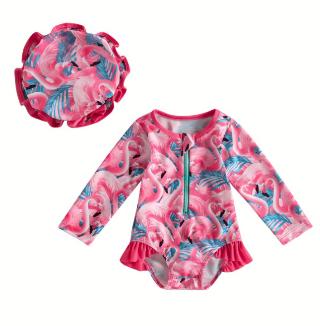 Traje de Baño Estampado con Sombrero